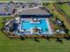 Aerial view of the community clubhouse and pool at 13150 Huerta St, Venice, FL 34293