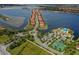 Stunning aerial view of Toscana Isles showcasing the beautiful waterfront homes and community amenities at 149 Vinadio Blvd, Nokomis, FL 34275