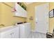 Well-organized laundry room with modern washer and dryer, ample cabinet space, and a convenient utility sink at 23494 Copperleaf Dr, Venice, FL 34293