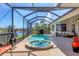 Screened-in pool and hot tub area, providing privacy and a relaxing outdoor experience at 4326 Corso Venetia Blvd, Venice, FL 34293