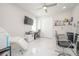 Versatile office space or studio, featuring modern lighting and a functional layout at 5632 Long Shore Loop, Sarasota, FL 34238