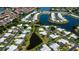 Scenic aerial shot highlighting waterfront living and community charm at 611 Paget Dr, Venice, FL 34293