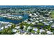 Scenic aerial shot highlighting waterfront living and community charm at 611 Paget Dr, Venice, FL 34293