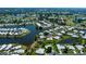 Scenic aerial shot highlighting waterfront living and community charm at 611 Paget Dr, Venice, FL 34293
