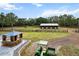 View of a wooden outbuilding with hot tub gazebo nearby, and lots of land and trees at 6824 283Rd E St, Myakka City, FL 34251