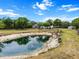 Tranquil pond with clear water reflects the blue sky and surrounding green landscape at 6824 283Rd E St, Myakka City, FL 34251