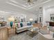 Bright and airy living room featuring stylish decor, open layout, and seamless flow to the kitchen at 9810 Eagle Preserve Dr, Englewood, FL 34224