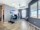 Office with wood floors, recessed lighting, and a large window at 10153 Gasparilla Rd, Placida, FL 33946