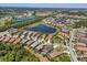 Beautiful aerial view of homes surrounding a lake in a well-maintained community at 11455 Fort Lauderdale Pl, Venice, FL 34293