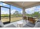 Relaxing screened patio with comfortable seating, a dining area, and scenic views of the outdoors at 12199 Xavier Ave, Port Charlotte, FL 33981