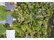 Aerial view of houses, trees, and a creek, showcasing the landscape layout at 140 Hermes Rd, Venice, FL 34293