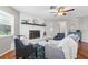 Comfortable living room with a fireplace and an open layout perfect for relaxation and entertaining at 205 Cavallini Dr, Nokomis, FL 34275