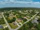 Wide aerial shot featuring a home with a pool in a lush, green neighborhood setting at 2834 Coolidge Ave, North Port, FL 34286