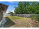 Expansive backyard featuring a well-maintained lawn and a sturdy wooden fence, ideal for outdoor activities and privacy at 3355 Roslyn Rd, Venice, FL 34293