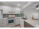 Efficient kitchen features white cabinets, stainless steel appliances, and attractive backsplash at 406 Cerromar N Cir # 128, Venice, FL 34293