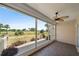 This beautiful patio features tile floors, a ceiling fan, and great views at 406 Cerromar N Cir # 128, Venice, FL 34293