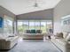 Spacious lanai with ample seating and picturesque views of the outdoor landscape, filled with natural light at 542 Clubside Cir # 20, Venice, FL 34293