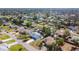 An aerial view showcasing a quiet neighborhood filled with lush trees and well-kept lawns at 985 Everest Rd, Venice, FL 34293