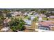 Aerial view of a quiet, established neighborhood with mature trees and well-maintained lawns at 985 Everest Rd, Venice, FL 34293