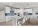 Beautiful kitchen boasts white cabinets, stainless steel appliances, a large island, and modern finishes at 18001 Grand Prosperity Dr, Venice, FL 34293