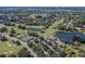 Breathtaking aerial view showcasing the golf course, lush greenery, serene lakes and other community ammenities at 2022 Calusa Lakes Blvd, Nokomis, FL 34275