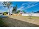 Large, grassy backyard enclosed by wood and white fencing offering privacy at 2980 Siesta Dr, Venice, FL 34293