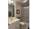 Bathroom with vanity, modern fixtures, and a shower-tub combo at 406 Laurel Lake Dr # 103, Venice, FL 34292