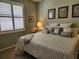 Comfortable bedroom with large window, shutter and a view to the outside at 4213 Vicenza Dr # A2, Venice, FL 34293