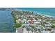 Coastal property with proximity to waterfront, the beach, and a tranquil neighborhood, showcased in an aerial shot at 5031 N Beach Rd # 118, Englewood, FL 34223