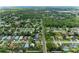 Aerial view of a residential street surrounded by lush greenery and well-kept properties at 5106 S Lockwood Ridge Rd, Sarasota, FL 34231