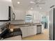 Bright kitchen features white cabinets, stainless steel appliances, and access to the patio at 5264 Albion Rd, Venice, FL 34293