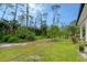 Lush backyard featuring greenery and trees, complemented by a white fence creating a private outdoor space at 66 Statler St, Port Charlotte, FL 33954