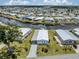 Aerial view showcasing home within a picturesque waterfront community and canal access at 798 Fairmount Dr, North Port, FL 34287