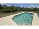 Backyard pool featuring steps and lush green surroundings under a blue sky at 98 Maltby St, Port Charlotte, FL 33953