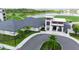 Aerial view of building with manicured landscaping, golf course, and pond at 12548 Wellen Golf St, Venice, FL 34293