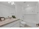 Bright bathroom with white subway tile shower and modern fixtures at 2032 Jagust Rd, North Port, FL 34288