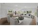 Bright, open-concept living room flows into a modern kitchen, with hardwood floors and stylish decor at 2032 Jagust Rd, North Port, FL 34288