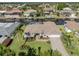 Aerial view of a waterfront property featuring a well-manicured lawn, and beautiful landscaping at 314 Oakwood Cir, Englewood, FL 34223