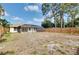 Spacious fenced backyard featuring a screened-in pool enclosure with mature trees surrounding the perimeter at 429 Riviera St, Venice, FL 34285