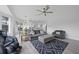 Open-concept living room featuring hardwood floors, comfortable seating, and natural light throughout at 4532 Chase Oaks Dr, Sarasota, FL 34241