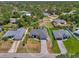 Aerial view of a well-maintained property surrounded by lush greenery, in a quiet residential neighborhood at 4624 Caribou Ave, North Port, FL 34287