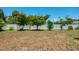 Spacious backyard features a well-maintained lawn, privacy fence and mature trees at 4624 Caribou Ave, North Port, FL 34287