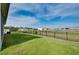 Expansive backyard with manicured lawn, secure fencing, and tranquil water views at 5222 Granite Dust Pl, Palmetto, FL 34221