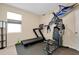 Bright exercise room complete with a treadmill, exercise gym, and a striking marlin decoration at 5222 Granite Dust Pl, Palmetto, FL 34221