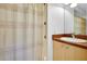 Bathroom with a shower, vanity, and mirror at 6293 Taneytown St, North Port, FL 34291