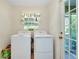 Laundry room with a washer and dryer, window, and door at 6293 Taneytown St, North Port, FL 34291