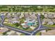 Aerial view of Ironwood Villas neighborhood with pool and clubhouse at 710 Ironwood Dr # 165, Venice, FL 34292