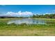 Picturesque view of the pond with a fountain at 20636 Swallowtail Ct, Venice, FL 34293