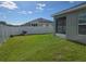 Lush backyard features a well-maintained lawn, screened lanai, and a white privacy fence for secure outdoor enjoyment at 3003 58Th E Way, Palmetto, FL 34221