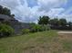 View of the backyard, highlighting the lawn and fenced perimeter at 3311 Papaya Rd, Venice, FL 34293